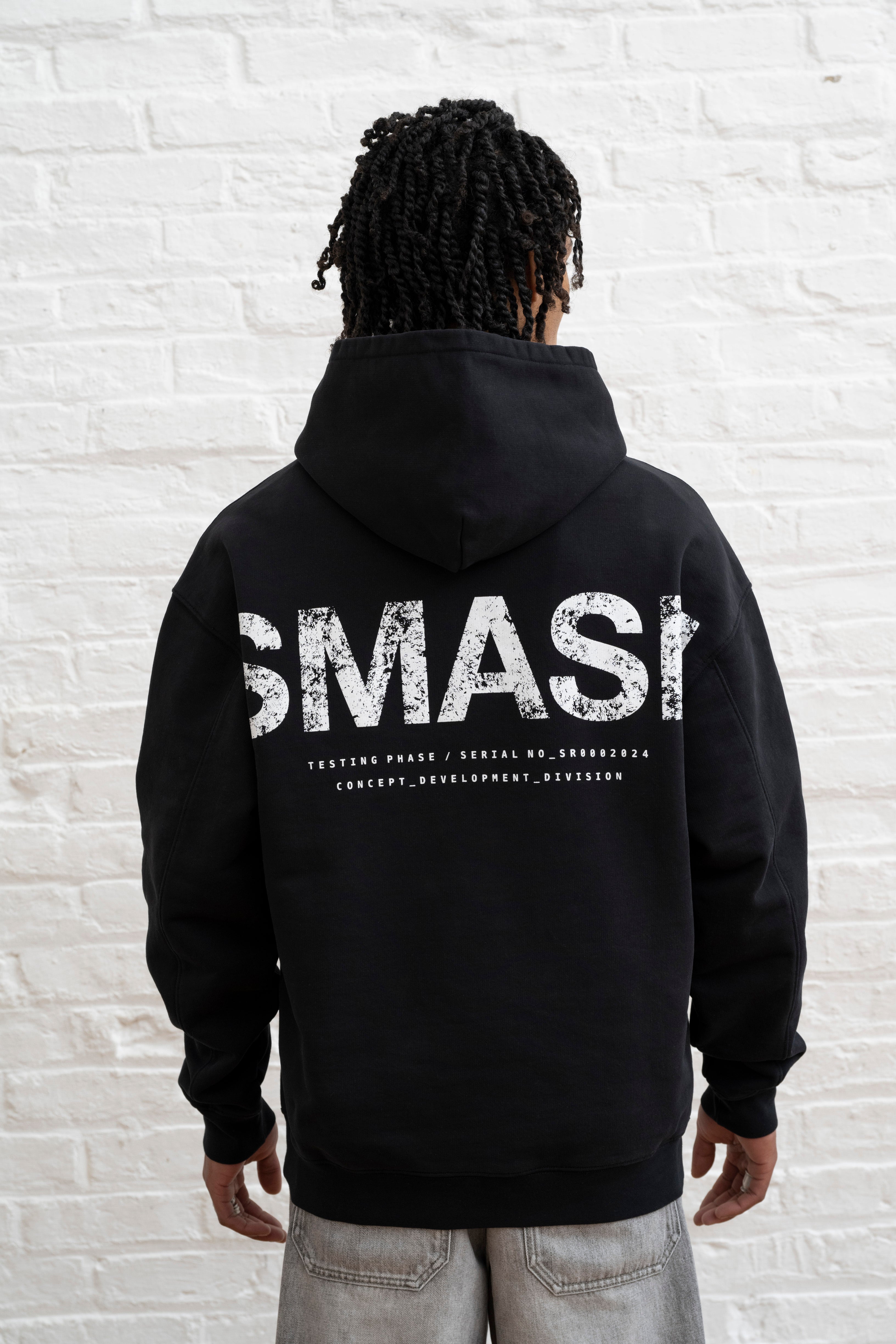 SR Hoodie - Black Smash Printed Hoodie