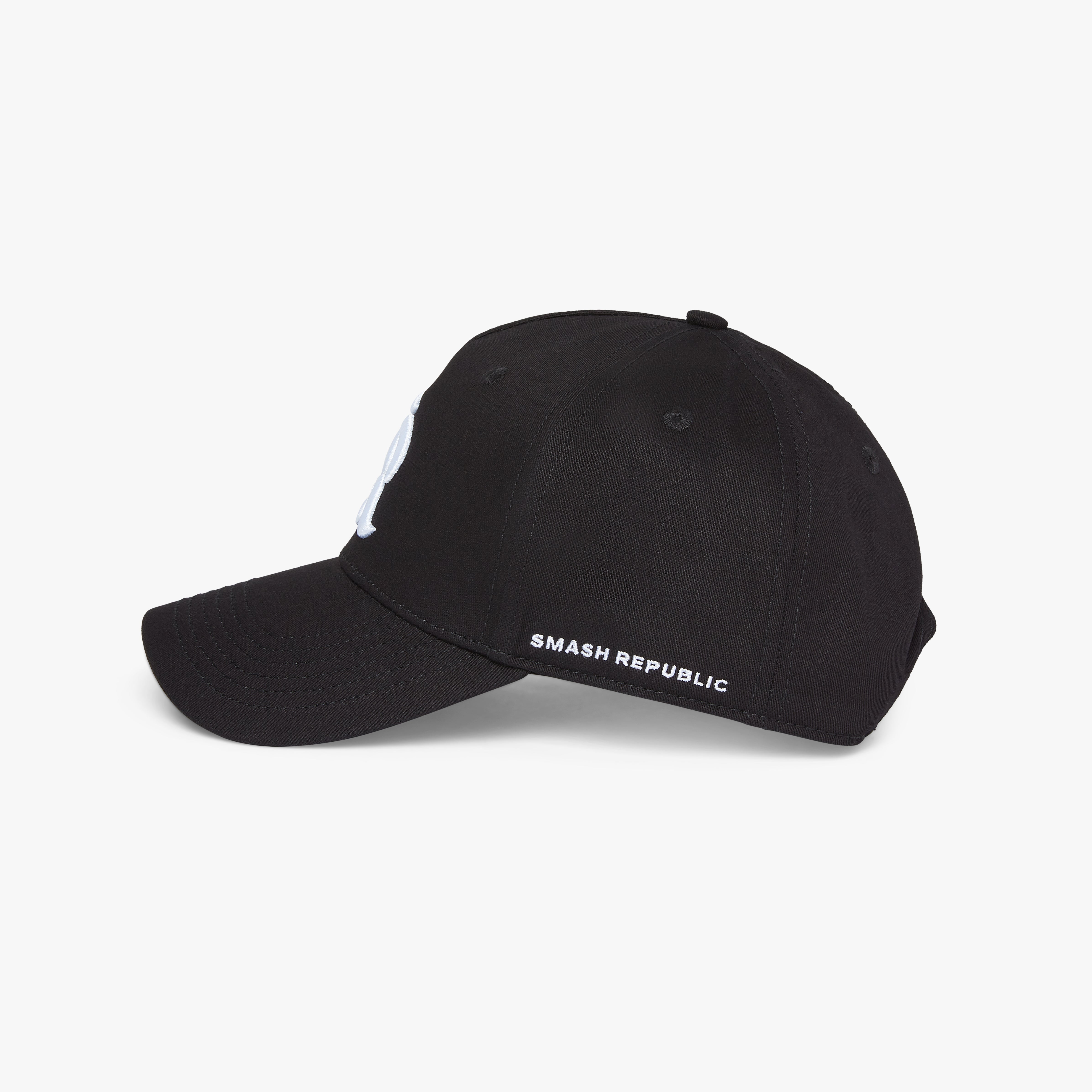 Black Baseball Cap Symbol White Snap back