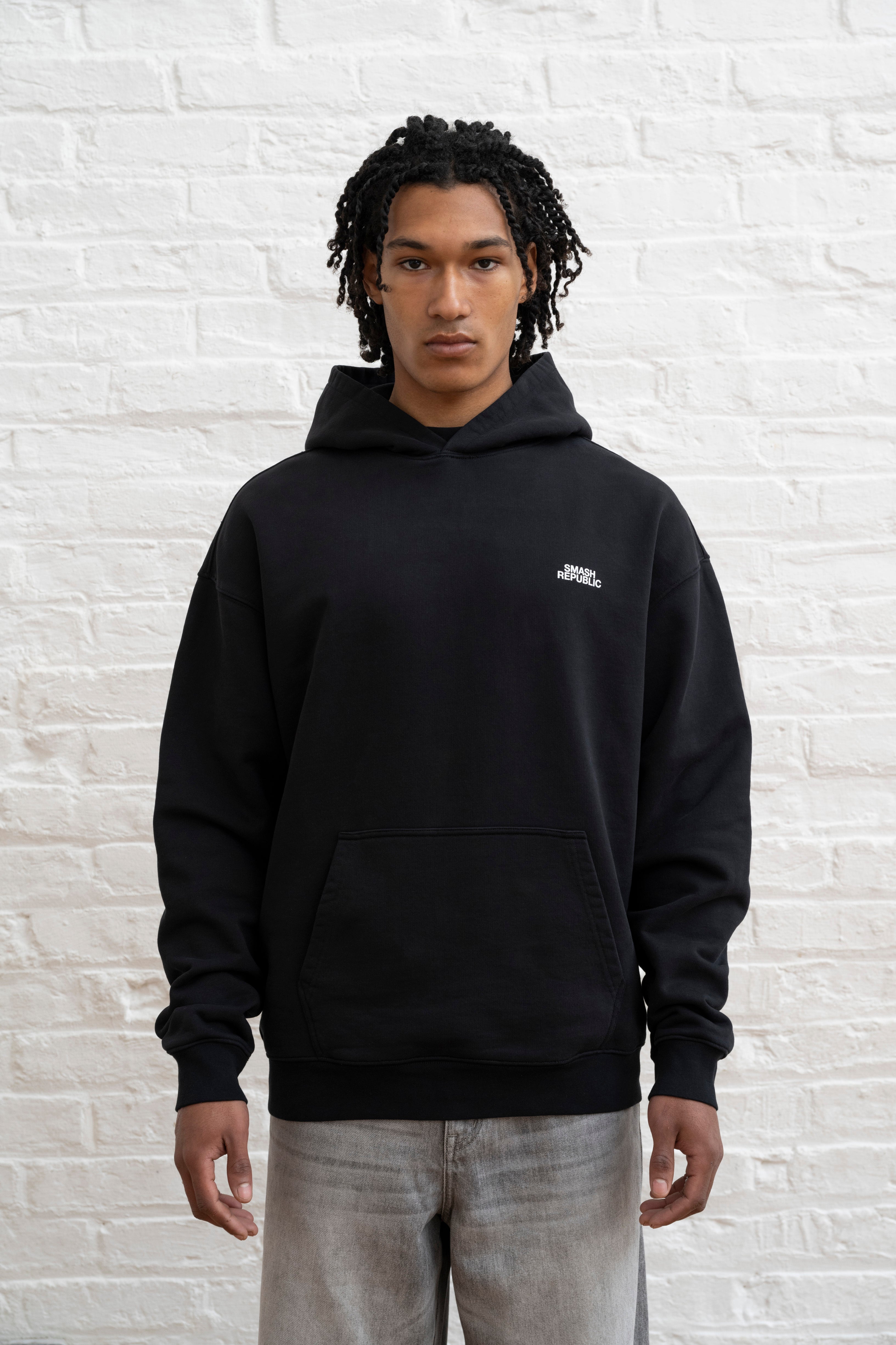 SR Hoodie - Black Smash Printed Hoodie