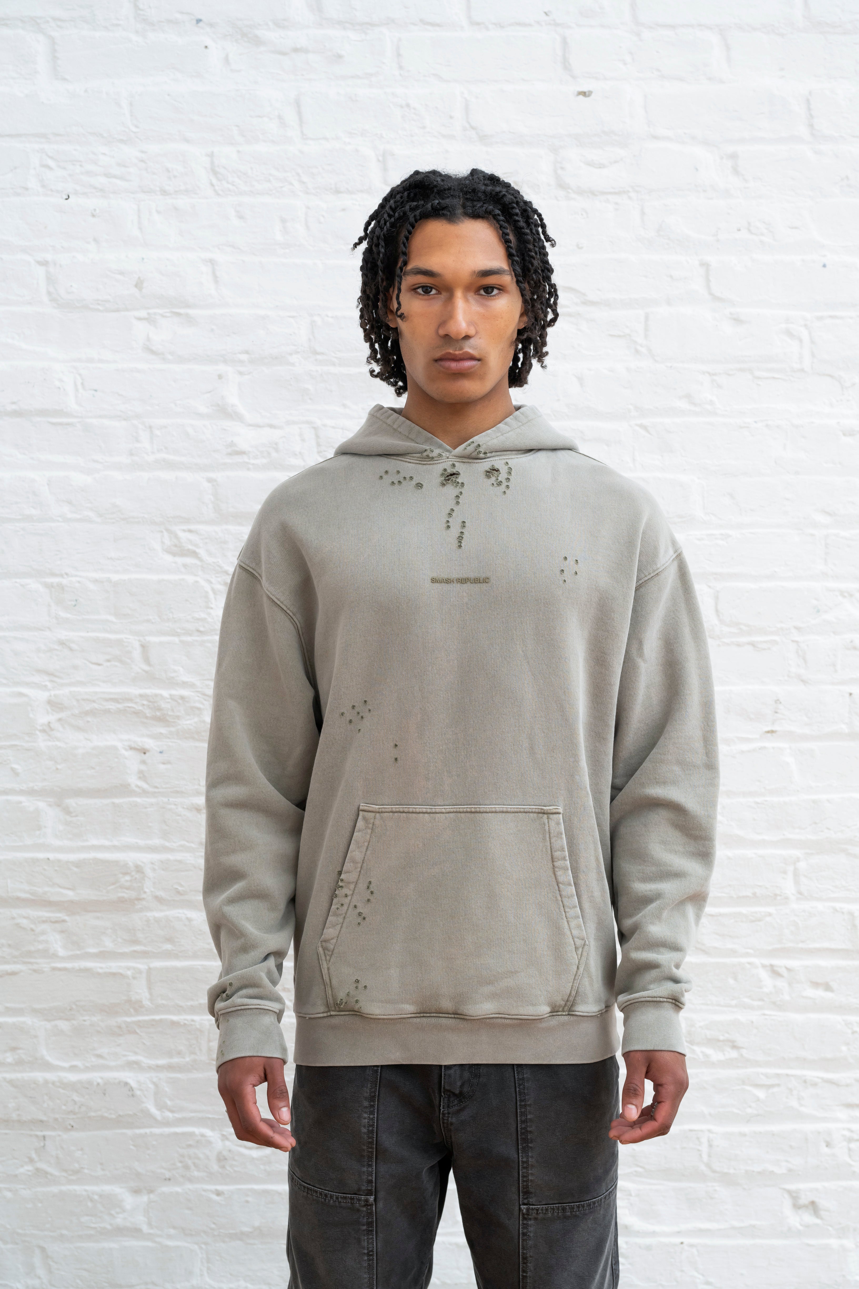 SR Hoodie - Olive Destroyed